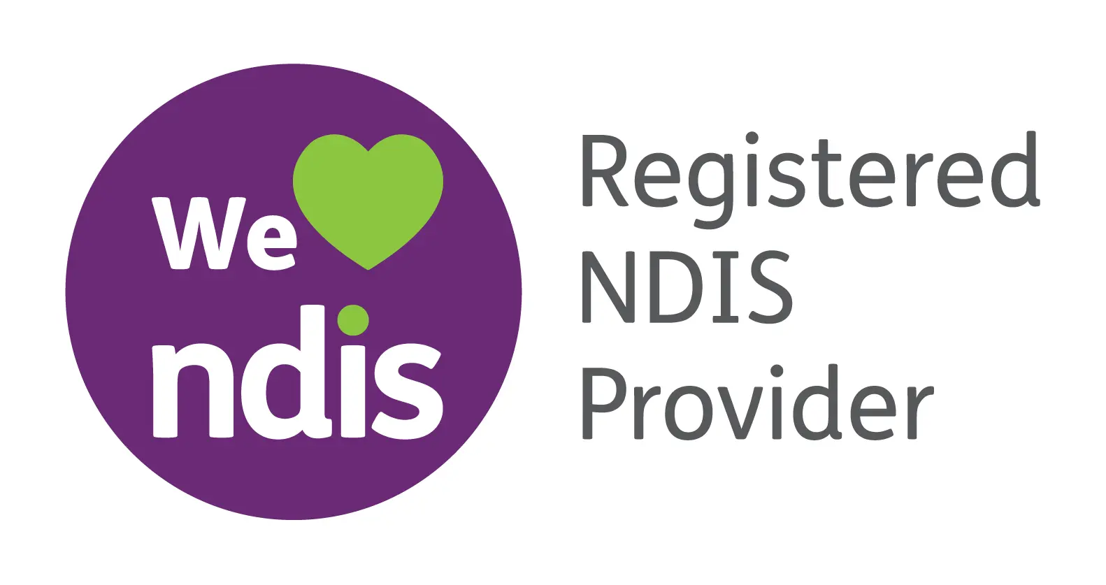 We heart NDIS Registered provider logo - Short